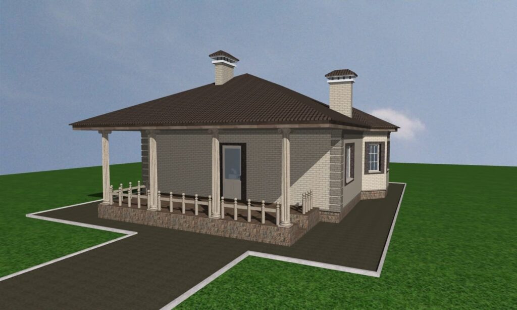 Скачать готовый проект одноэтажного дома, чертежи и фото одноэтажного дома - фото 1