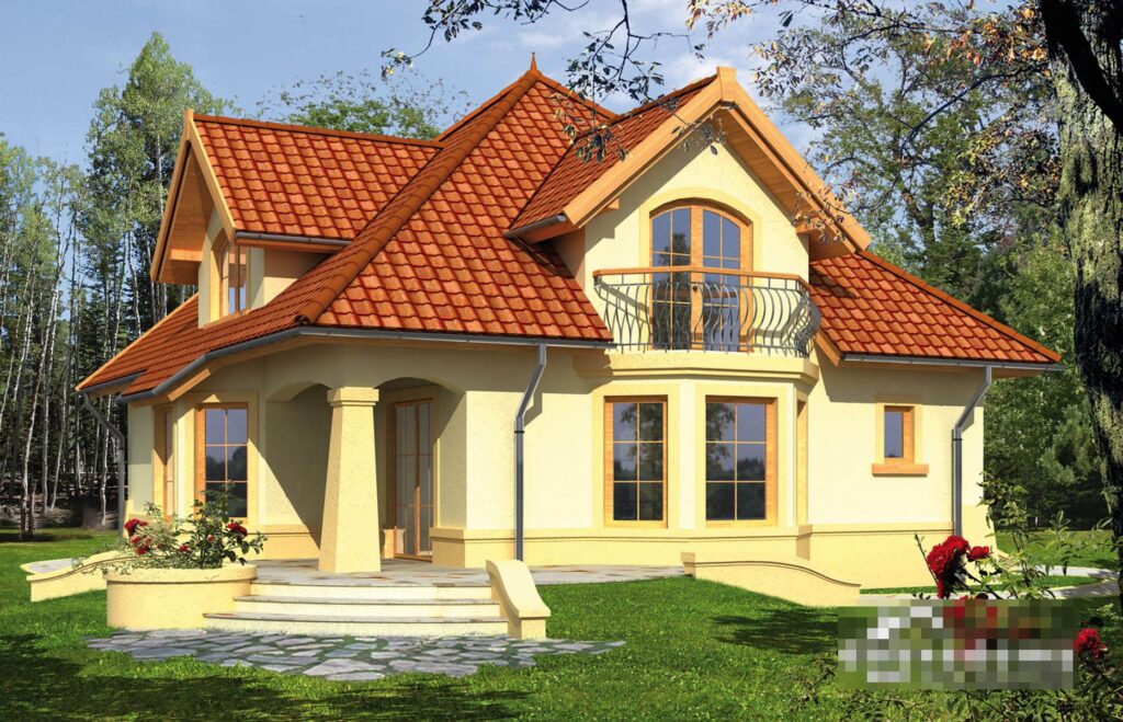 Скачать готовый проект дома с мансардой, чертежи и фото дома с мансардой - фото 1