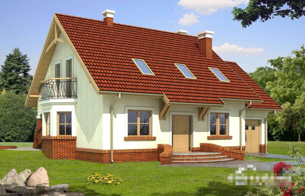 Фото проект дома с мансардой Dd496 на 127 м2, проект дома на 3 комнаты