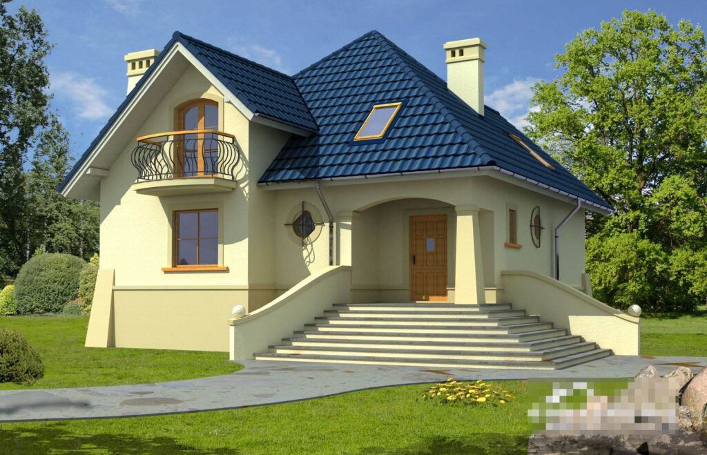 Фото проект дома с мансардой Dd504 на 128 м2, проект дома на 4 комнаты