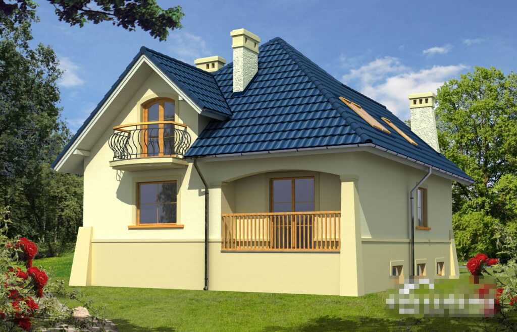 Скачать готовый проект дома с мансардой, чертежи и фото дома с мансардой - фото 1