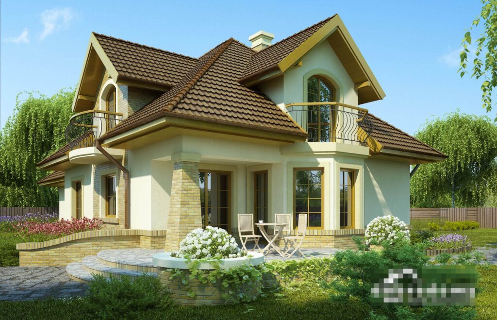 Фото проект дома с мансардой Dd544 на 129 м2, проект дома на 3 комнаты