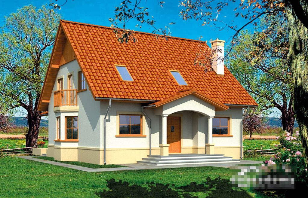Фото проект дома с мансардой Dd488 на 132 м2, проект дома на 4 комнаты