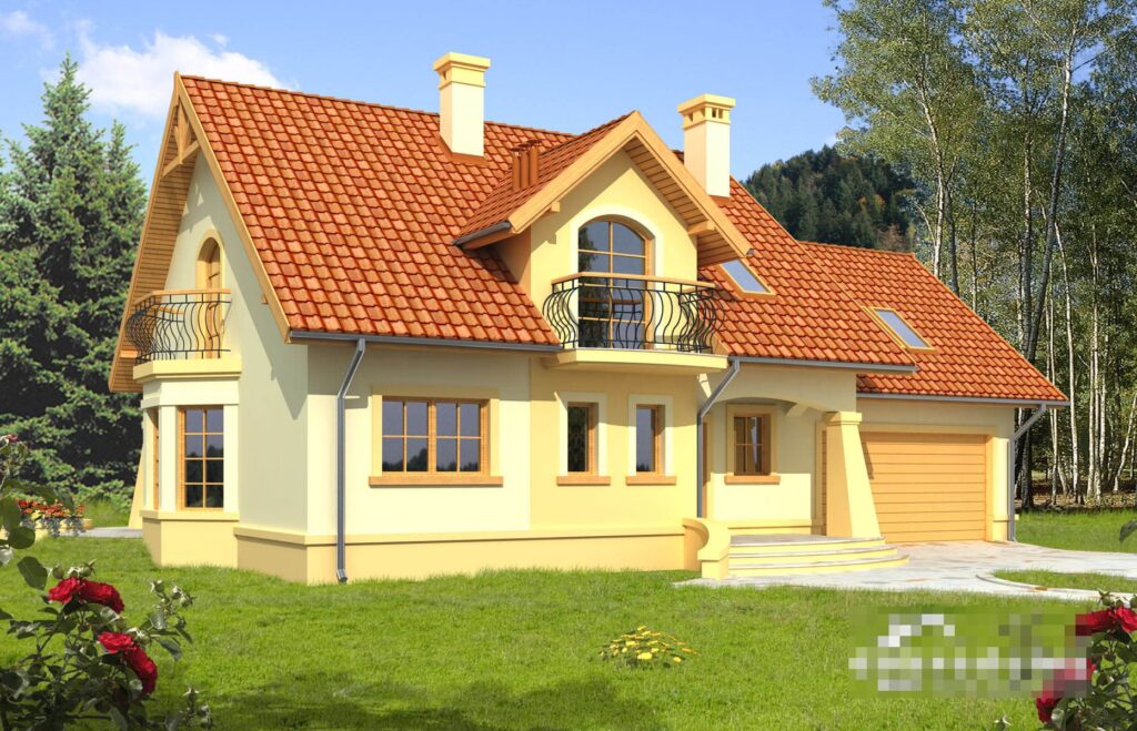 Фото проект дома с мансардой Dd519 на 134 м2, проект дома на 2 комнаты