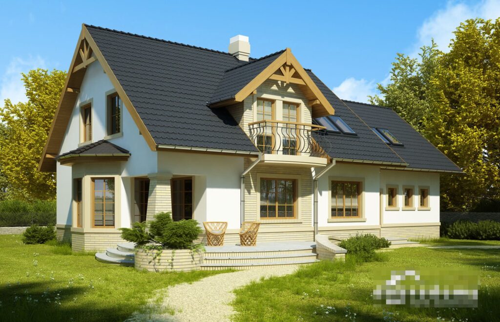 Фото проект дома с мансардой Dd728 на 136 м2, проект дома на 4 комнаты