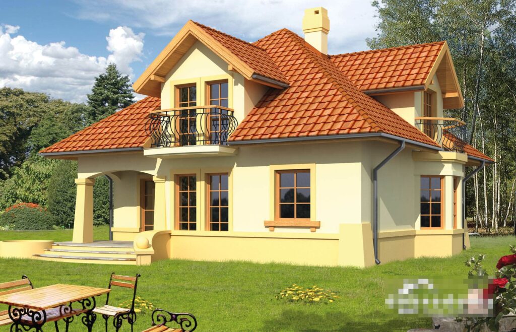 Скачать готовый проект дома с мансардой, чертежи и фото дома с мансардой - фото 1