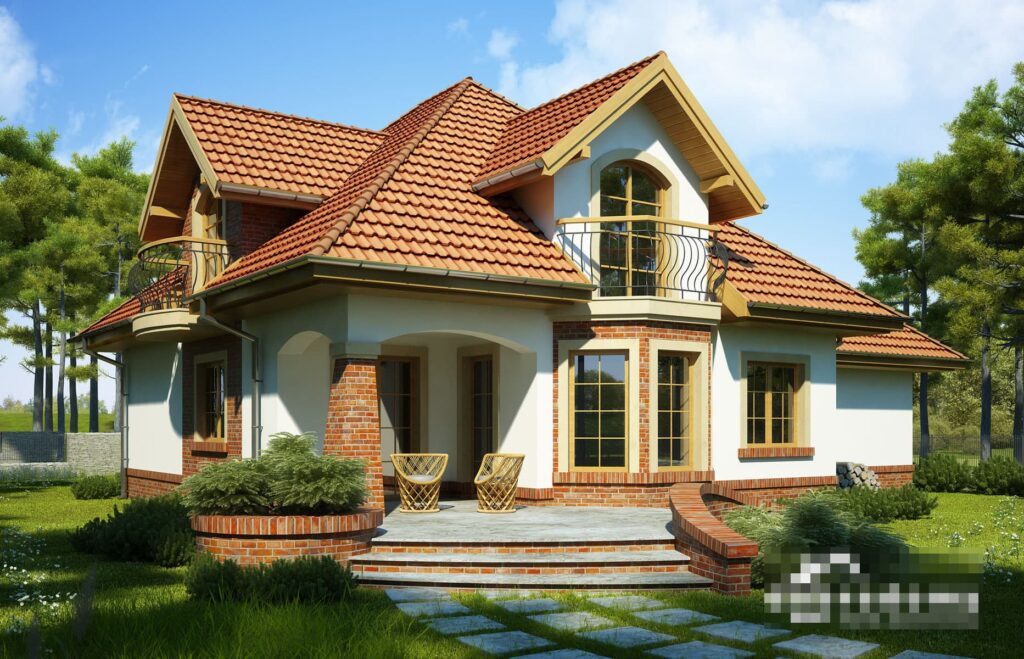 Фото проект дома с мансардой Dd723 на 140 м2, проект дома на 3 комнаты