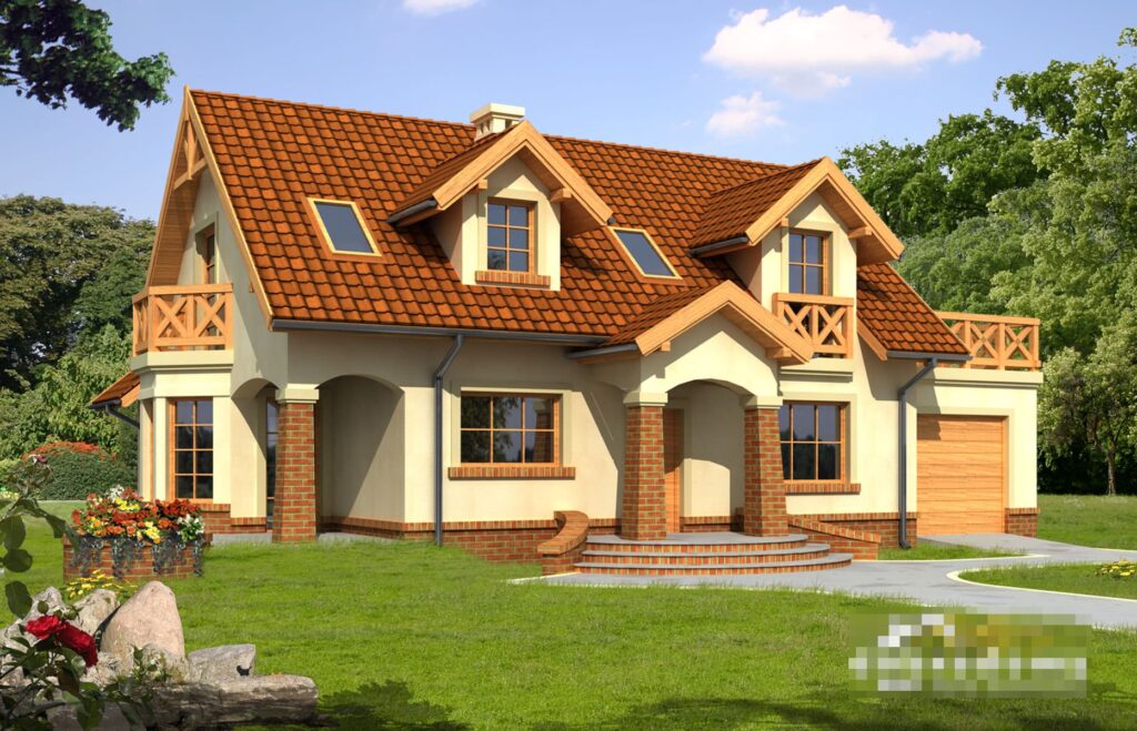 Фото проект дома с мансардой Dd696 на 140 м2, проект дома на 3 комнаты