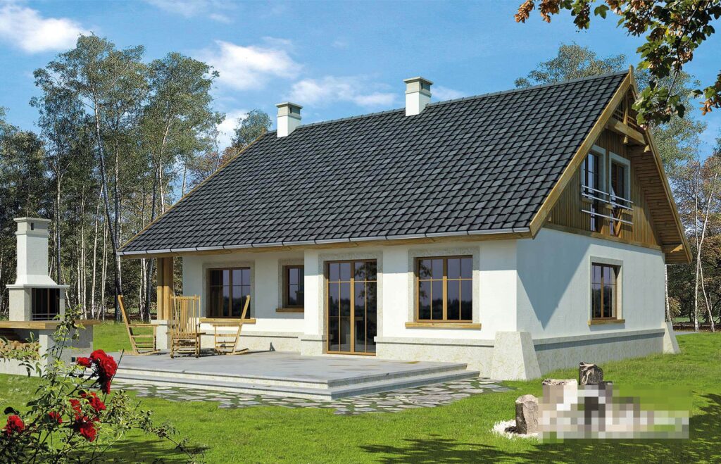 Скачать готовый проект дома с мансардой, чертежи и фото дома с мансардой - фото 1