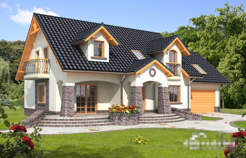 Фото проект дома с мансардой Dd649 на 148 м2, проект дома на 4 комнаты