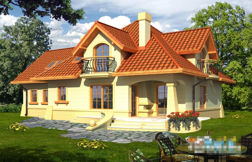 Фото проект дома с мансардой Dd561 на 155 м2, проект дома на 4 комнаты
