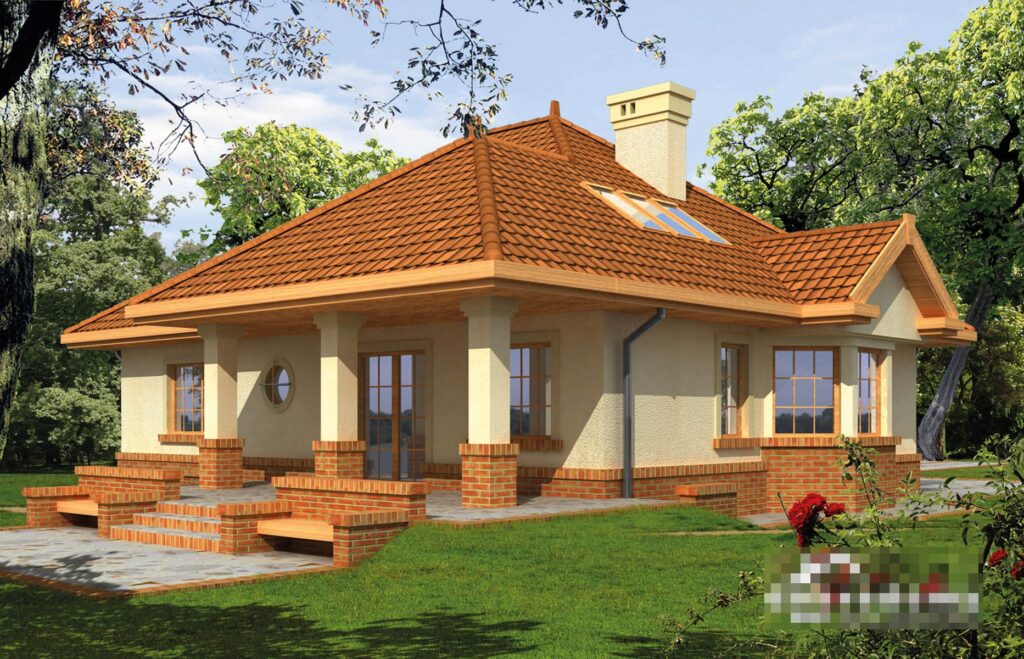 Скачать готовый проект дома с мансардой, чертежи и фото дома с мансардой - фото 1