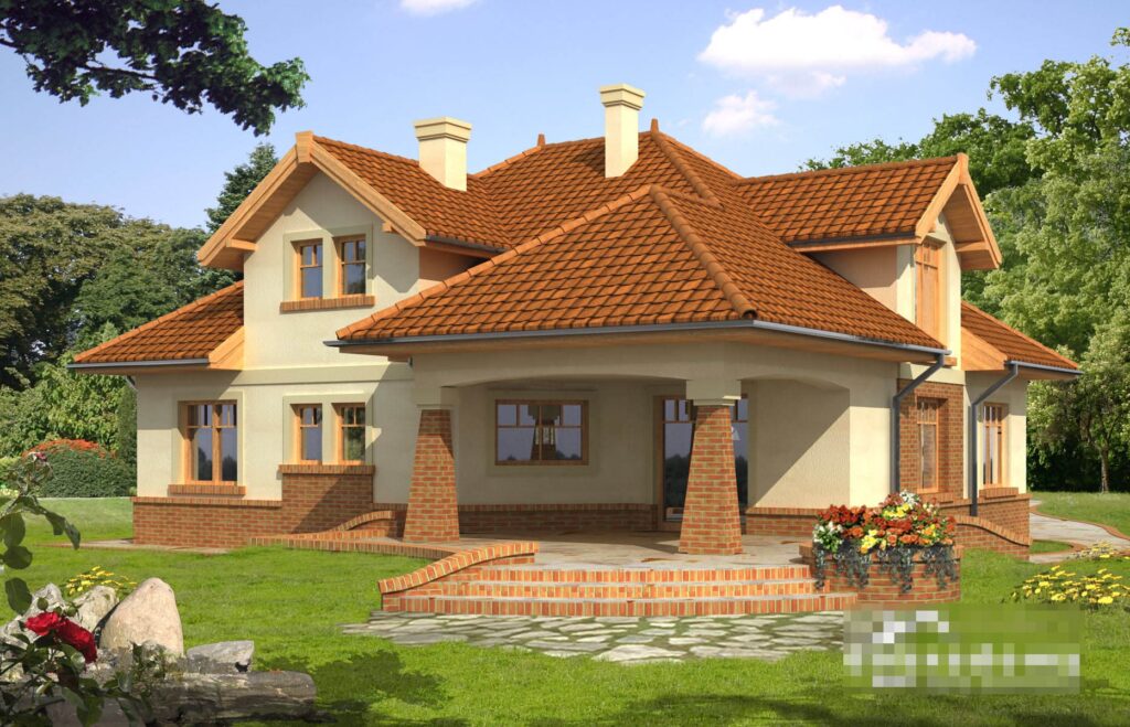 Скачать готовый проект дома с мансардой, чертежи и фото дома с мансардой - фото 1