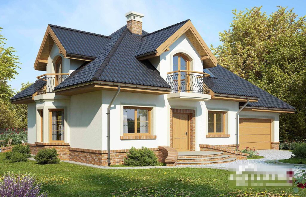 Фото проект двухэтажного дома Dd303 на 127 м2, проект дома на 4 комнаты