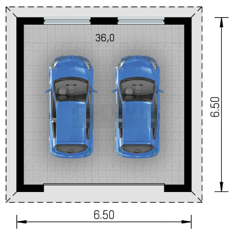 Фото планировка первого этажа проекта гаража GS337 с общей площадью 42 м2 - от компании Проект23