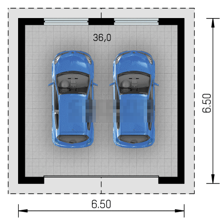 Фото планировка первого этажа проекта гаража GS338 с общей площадью 42 м2 - от компании Проект23